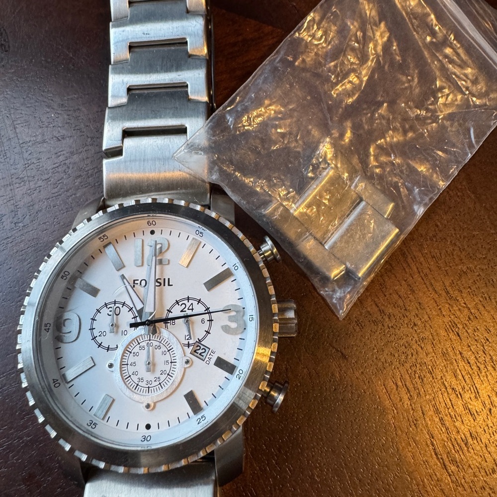 Fossil Silver Chronograph Watch